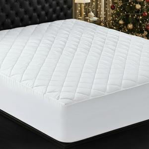 Utopia Bedding Quilted Fitted Mattress Pad, Twin Size, Elastic Fitted Mattress Topper Protector and Cover Stretches up to 16 Inches Deep, Machine Washable (White)