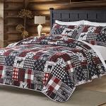 Rustic Christmas Queen Quilt Set with Shams