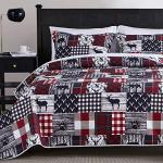 Rustic Christmas Queen Quilt Set with Shams