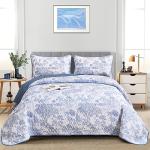 WONGS Blue Botanical Quilt Set Queen Size