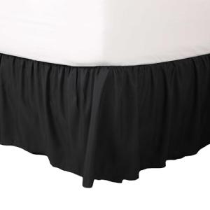 Martex Black Microfiber Full Ruffle Bed Skirt