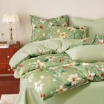 Sage Green Floral Duvet Cover Set, Queen Size