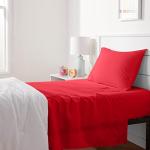 Kid's Lightweight Red Microfiber Twin Sheet Set