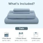 Comfort Spaces Cotton Twin Sheet Set in Blue