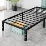 Sweetcrispy Twin Metal Bed Frame with Storage