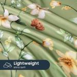 Sage Green Floral Duvet Cover Set, Queen Size