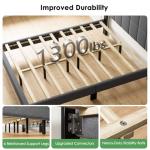 Sturdy Queen Bed Frame with Adjustable Headboard