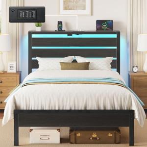 Twin Size Bed Frame with USB Charging Station