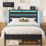 Twin Size Bed Frame with USB Charging Station