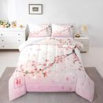Pink Cherry Blossom Comforter Set for Teens
