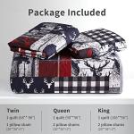 Rustic Christmas Queen Quilt Set with Shams