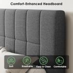 Sturdy Queen Bed Frame with Adjustable Headboard