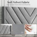 Yaheetech Light Grey Queen Upholstered Bed Frame
