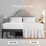 MIYE Ruffled Lace Bed Skirt with Adjustable Belts