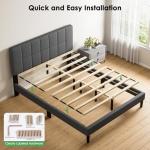 Sturdy Queen Bed Frame with Adjustable Headboard