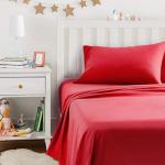 Kid's Lightweight Red Microfiber Twin Sheet Set