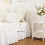 RIMELA Queen White Bed Skirt with Adjustable Fit