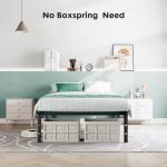 Sweetcrispy Twin Metal Bed Frame with Storage