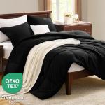 CozyLux 3-Piece Soft Black Bed Set