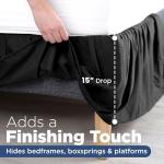 Martex Black Microfiber Full Ruffle Bed Skirt