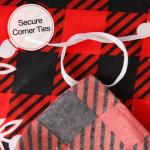 Red Buffalo Plaid Snowflakes Queen Duvet Cover Set