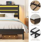 Twin Size Bed Frame with USB Charging Station