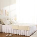 RIMELA Queen White Bed Skirt with Adjustable Fit