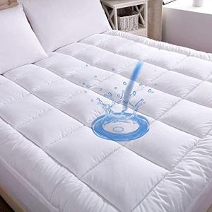 Queen Cotton Waterproof Mattress Pad with Pillowtop