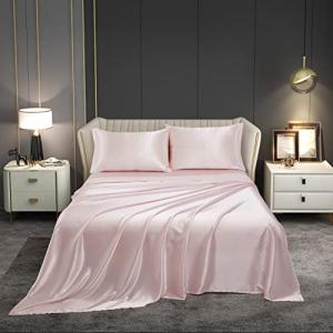 Blush Pink Satin Sheet Set - Full Size