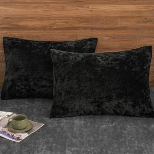 Ultra Soft Velvet Pillowcases 2 Pack - Black