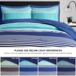 Navy and Grey Striped Full Bed Set with Sheets