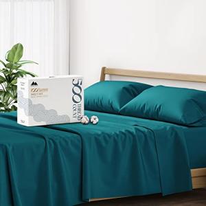 500 Thread Count Split King Sheets Set - Teal