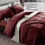 SONORO KATE King Bed Sheet Set, Burgundy