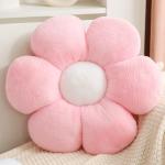Pink Flower Plush Throw Pillow for Home Decor