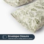 Floral Vintage Pillow Cases Set of 2 in Olive Green