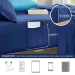 Navy and Grey Striped Full Bed Set with Sheets