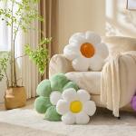 Pink Flower Plush Throw Pillow for Home Decor