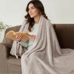 Extra Large Soft Fleece Throw Blanket - Tan