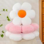 Pink Flower Plush Throw Pillow for Home Decor