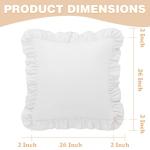 White Ruffle Pillow Cases Set of 2, 26x26 Inches