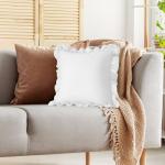 White Ruffle Pillow Cases Set of 2, 26x26 Inches