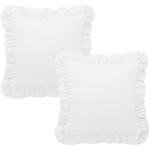 White Ruffle Pillow Cases Set of 2, 26x26 Inches