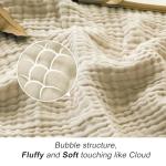 EMME Cotton Throw Blanket Large 50"x70" Gifts for Women 100% Muslin for Couch Breathable Gauze All Season Soft and Lightweight Pre-Washed (Light Tan)