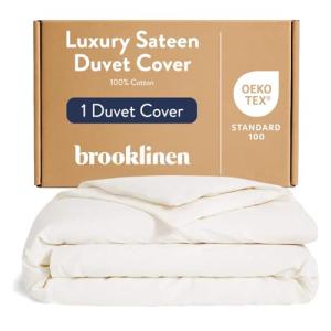 Brooklinen Luxury Cotton Duvet Cover, Full/Queen, Cream