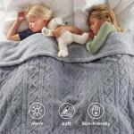 Bedsure Gentlesoft Sherpa Fleece Throw Blanket for Couch - Fluffy & Cozy Cable Jacquard Tufted Throw for Women Gift, Thick and Warm Blankets for Winter, Grey, 50x60 Inches