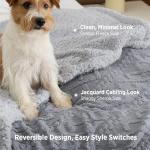 Bedsure Gentlesoft Sherpa Fleece Throw Blanket for Couch - Fluffy & Cozy Cable Jacquard Tufted Throw for Women Gift, Thick and Warm Blankets for Winter, Grey, 50x60 Inches