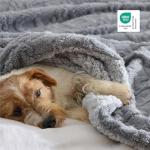 Bedsure Gentlesoft Sherpa Fleece Throw Blanket for Couch - Fluffy & Cozy Cable Jacquard Tufted Throw for Women Gift, Thick and Warm Blankets for Winter, Grey, 50x60 Inches