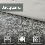 Madison Park 24 Piece Faux Silk Paisley Queen Comforter Set with Matching Curtains, Down Alternative Hypoallergenic - Teal, Queen (90 in x 90 in)