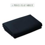 Luxury Flat Sheet on Amazon Elegant Comfort Wrinkle-Free 1500 Premier Hotel Quality 1-Piece Flat Sheet, California King Size, Black