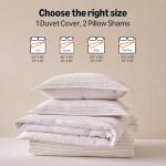 Amazon Basics Waffle Weave Microfiber 3-Piece Duvet Cover Set, Includes 1 Duvet Cover and 2 Pillow Shams, Queen, Pink Striped